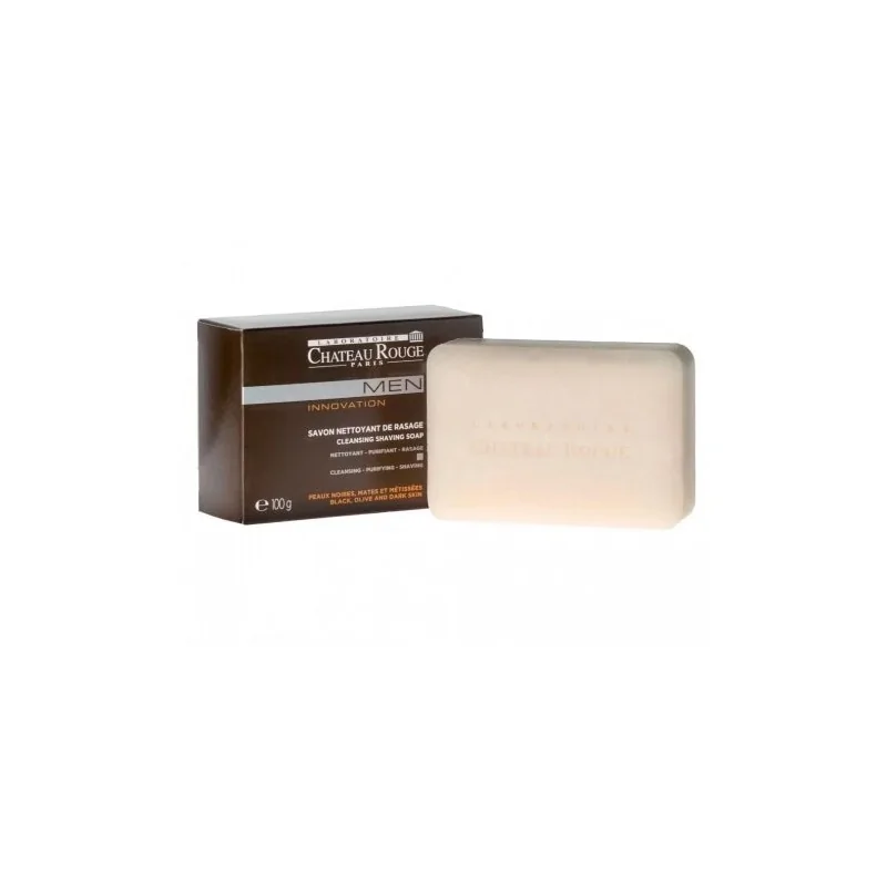 Chateau rouge men savon nettoyant de rasage peaux noires, mates et metissees 100g