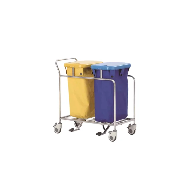 Chariot a linge à 2 bacs inox L8125