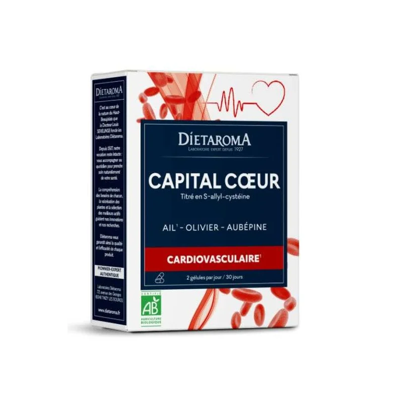 DIETAROMA CAPITAL CŒUR (Ail, Olivier, Aubépine) 60 gélules