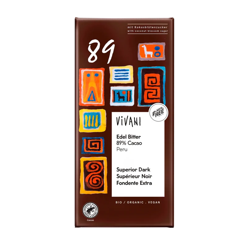 VIVANI TABLETTE CHOCOLAT SUPERIEUR PERU 89% 80G