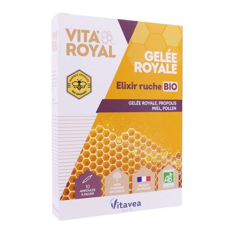 VITAVEA GELEE ROYAL ELIXIR RUCHE BIO 10 AMPOULES