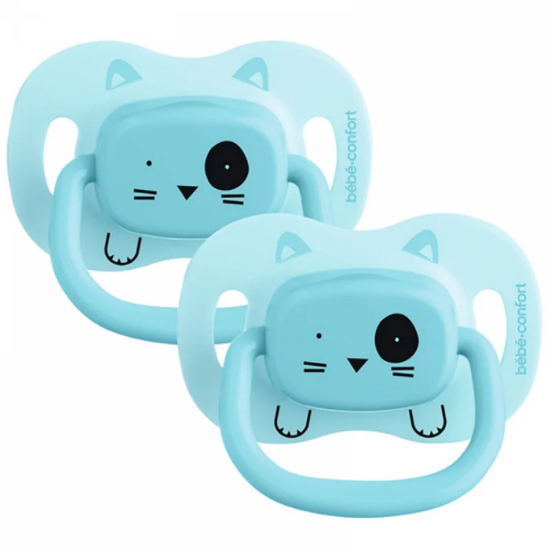 BÉBÉ CONFORT SUCETTES REVERSIBLES - 6/18 M - SILICONE - ANIMALS BLEU X2 6990