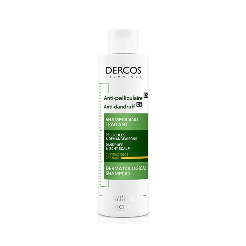 VICHY DERCOS SHAMPOOING TRAITANT ANTI-PELLICULAIRE 200ml Cheveux Secs