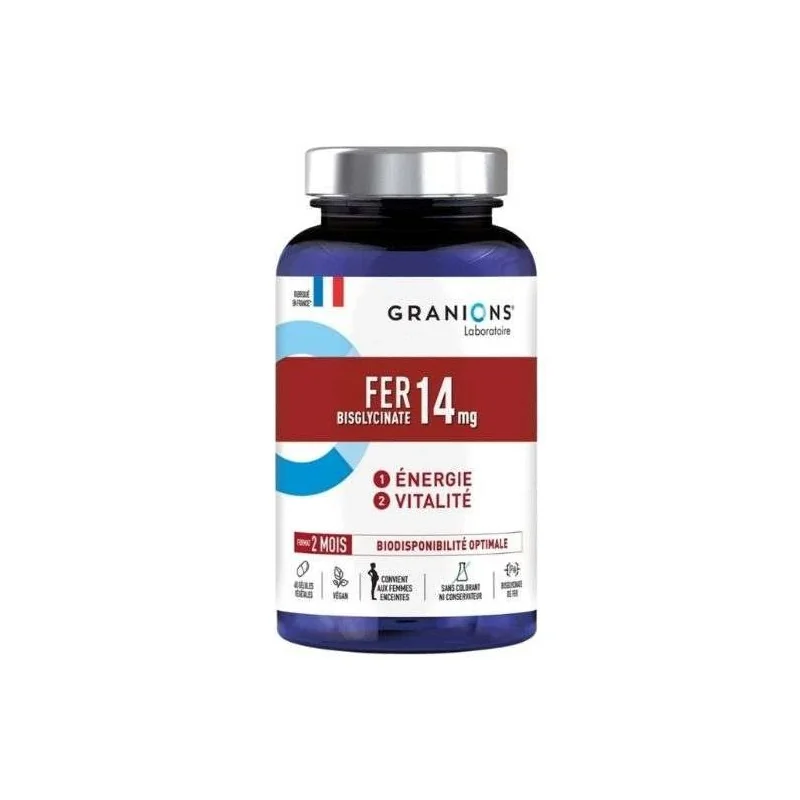 GRANIONS FER BISGLYCINATE 14 MG 60 GELULES