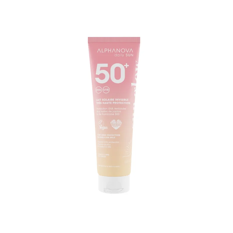 ALPHANOVA SUN GLOW Lait solaire invisible très haute protection SPF 50+