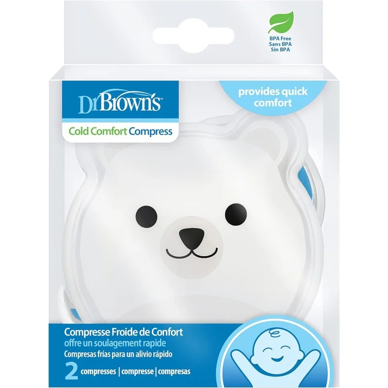 DR BROWNS COMPRESSE FROIDE CONFORT 2 COMPRESSES OURS POLAIRE ET BALEINE