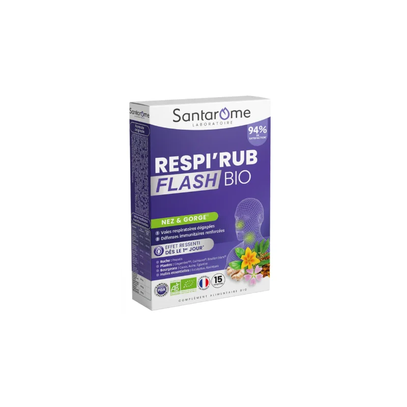 SANTAROME BIO RESPIRUB FLASH BIO 15 COMPRIMES