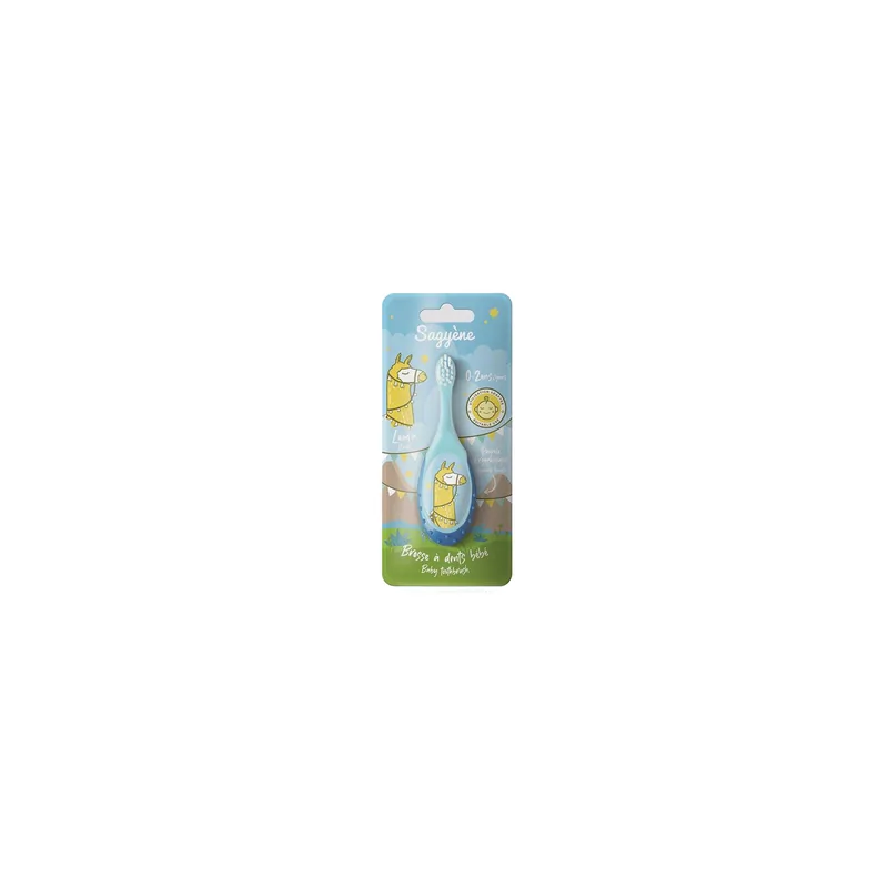 SAGYENE Brosse à dents Ergonomique LAMA BLEU 0-2ANS - A00136