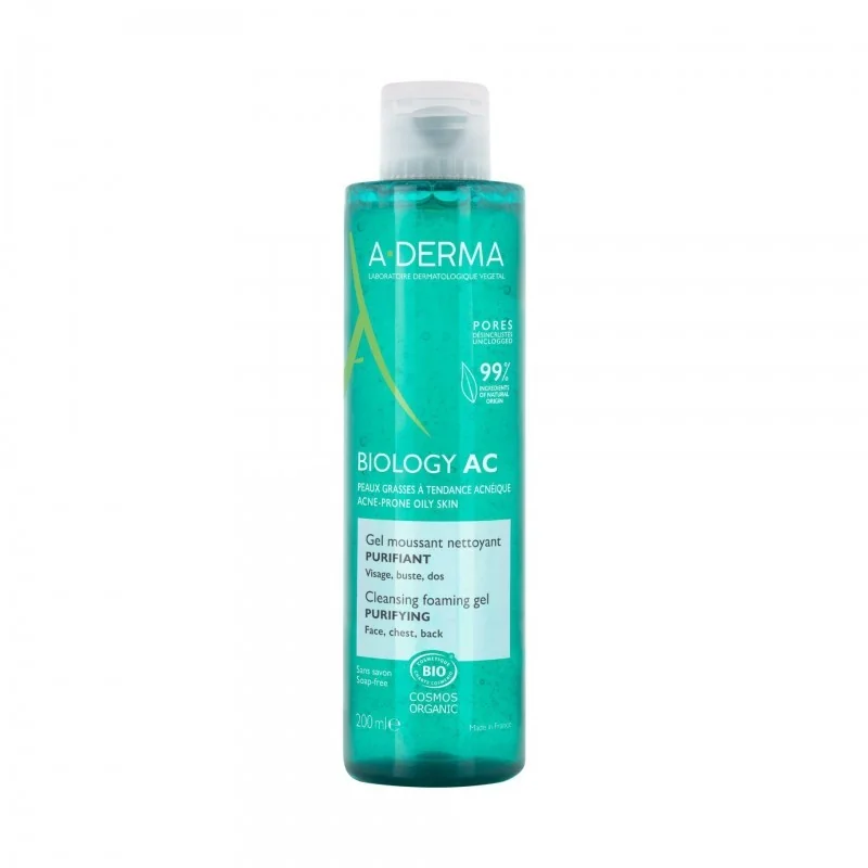 A-Derma BIOLOGY AC Gel moussant nettoyant purifiant 200 ML