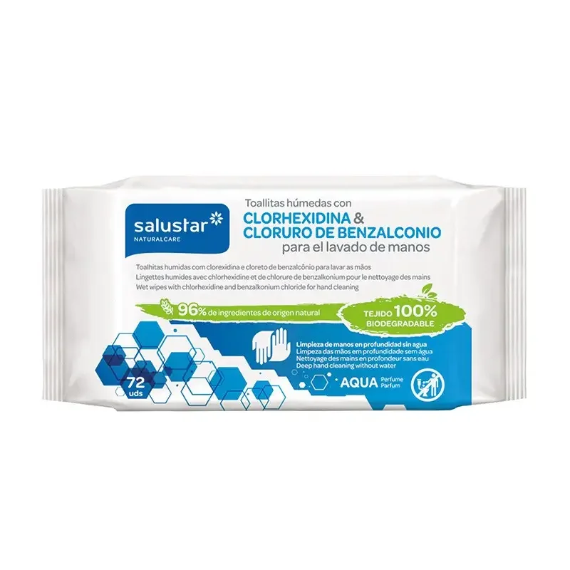 SALUSTAR LINGETTES CHLORHEXIDINE ET CHLORURE B72 UNITES