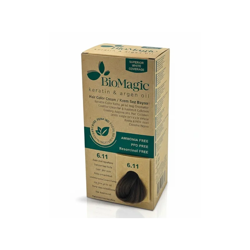 Biomagic Hair Color Cream Kit 6/11 Intense Ash Dark Blonde