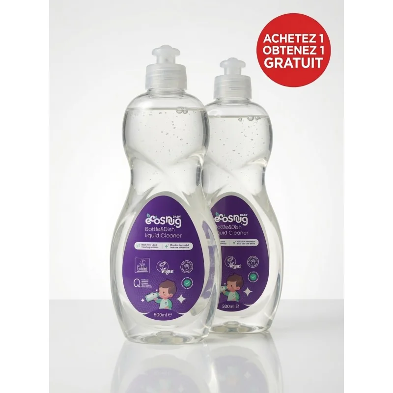 Ecosnug – Liquide Vaisselle Écologique pour Bébé 500 ml ACHETE + 1 OFFERT