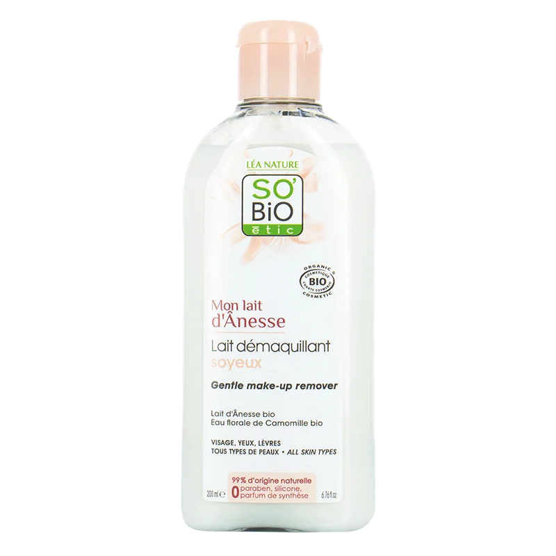SO BIO LAIT DÉMAQUILLANT SOYEUX 200ml au lait d'anesse