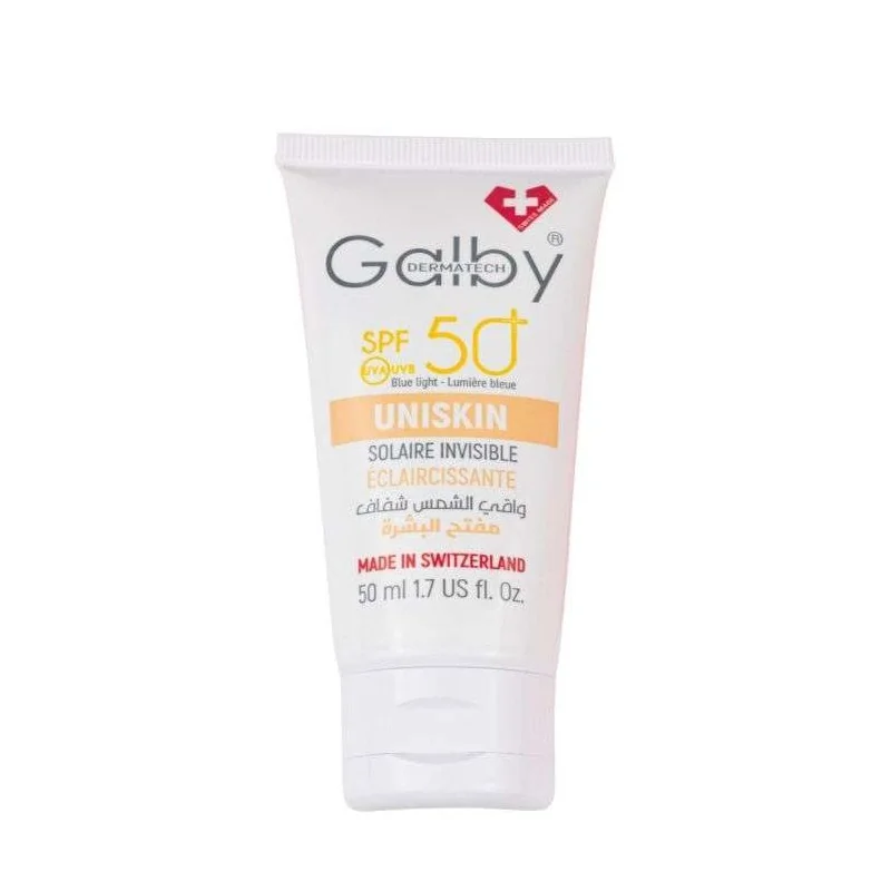 GALBY UNISKIN CREME SOLAIRE INVISIBLE ECLAIRCISSANTE SPF50+ 50 ML