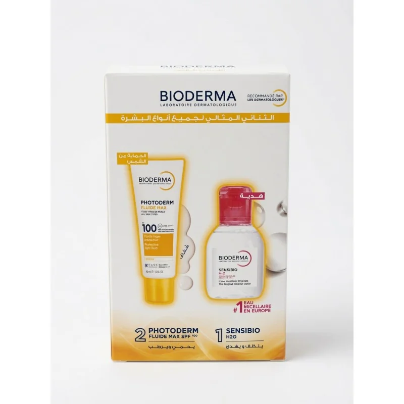 Bioderma Photoderm Fluide Max Invisible SPF100 40ml ACHETE + Sensibio H2O 100ml Offert