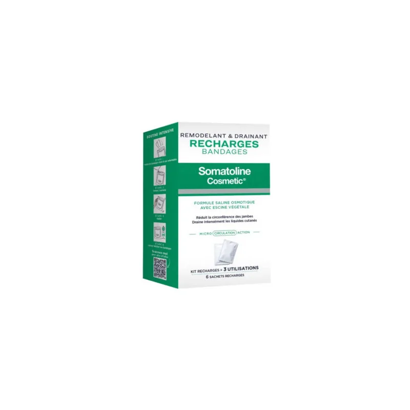 SOMATOLINE RECHARGES BANDAGES REMODELANT DRAINANT X6 SACHET
