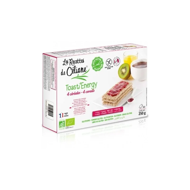 Les Recettes de Céliane TOASTI ENERGY 4 CEREALES 250 G