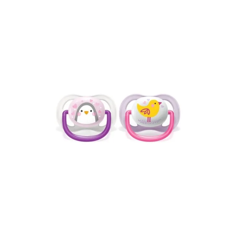 AVENT SUCETTE ULTRA AIR ANIMALS 0-6 MOIS SCF080/06 Poussin Pingouin