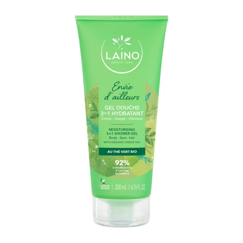 laino gel douche 3en1 hydratant Envie d'ailleurs the vert 200ml