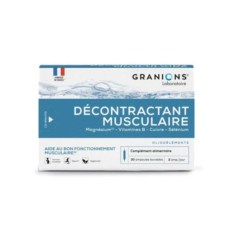GRANIONS DECANTRACTANT MUSCULAIRE 30 AMPOULES