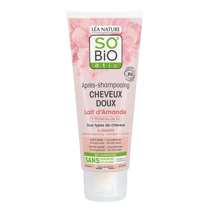 SO’BiO APRÈS-SHAMPOOING CHEVEUX DOUX LAIT D’AMANDE 200ML