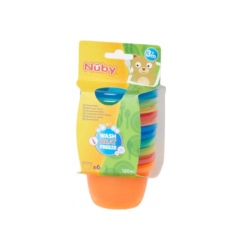 Nûby Lot de 6 Pots Pour Encas 3M+ - 120ml