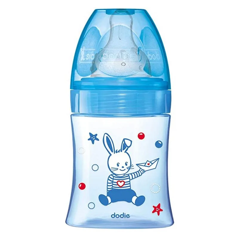 DODIE BIBERON INITIATION+ 150ML BLEU BÂTEAU 0-6 M TET RONDE 3 VIT D1