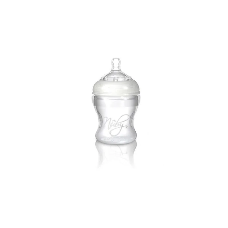 Nûby Biberon souple 150ml -Softflex Silicone Nurser- tétine débit lent - +3m Réf : 67275