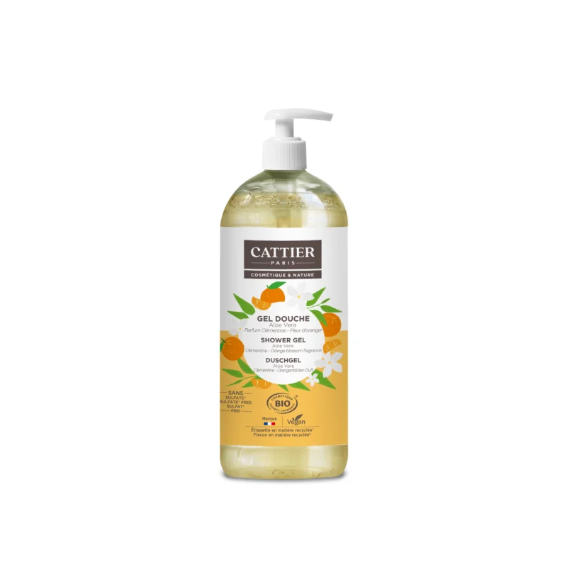 CATTIER GEL DOUCHE ALOE VERA PARFUM CLEMENTINE ET FLEUR DORANGER 1 L