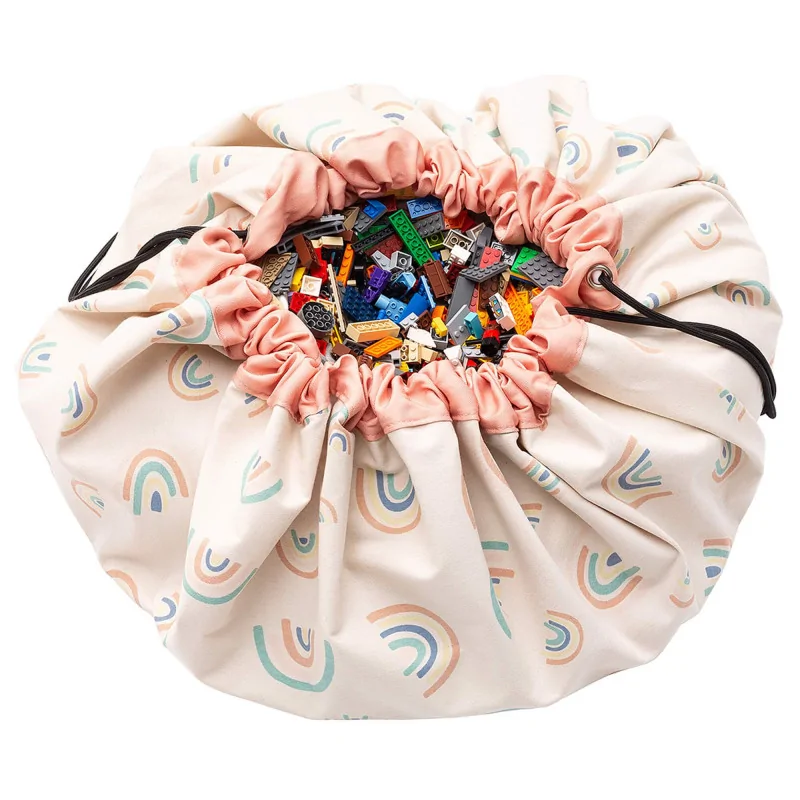 play&go Sac de rangement de jouets et tapis de jeux Play & Go Arc en Ciel