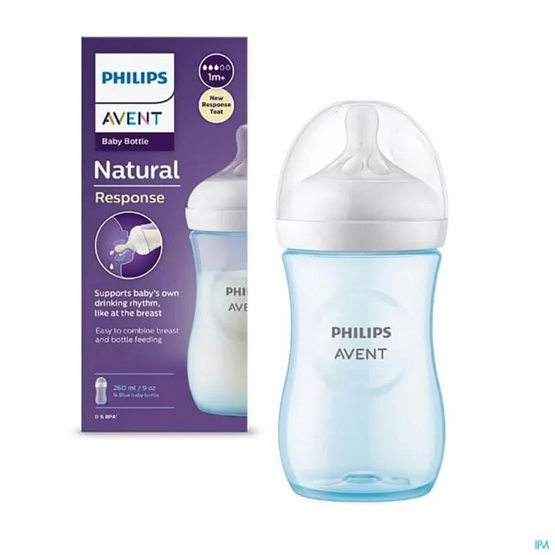 AVENT BIBERON NATURAL 3.0 AVEC TETINE NATURAL 1M+ 260 ML BLEU SCY903/21