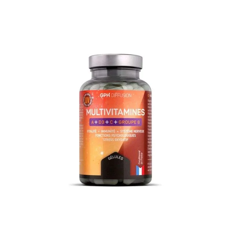 GPH DIFFUSION MULTIVITAMINES A + D3 + C +GROUPE B 60 GELULES