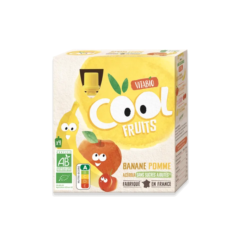 VITABIO POMME BANANE ACEROLA 4 X 90 G