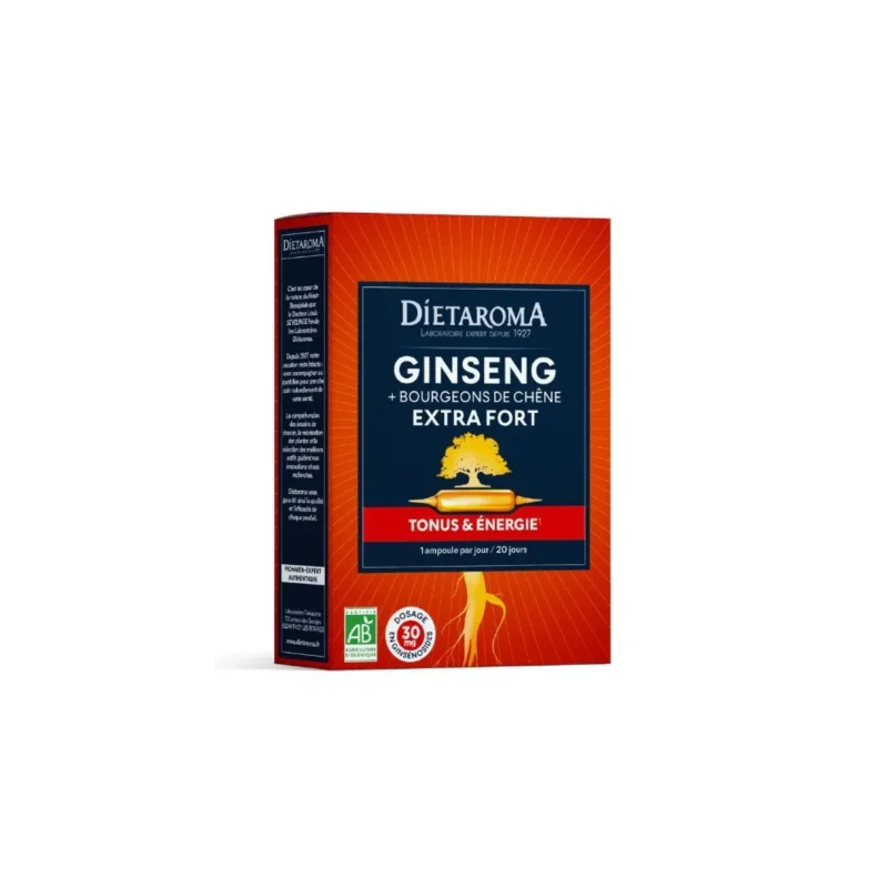 DIETAROMA GINSENG GELEE ROYALE Acérola Bio 20 ampoules