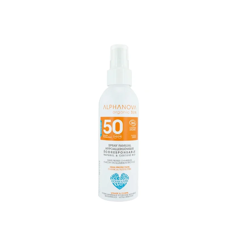 ALPHANOVA Spray solaire familial certifié bio 150g