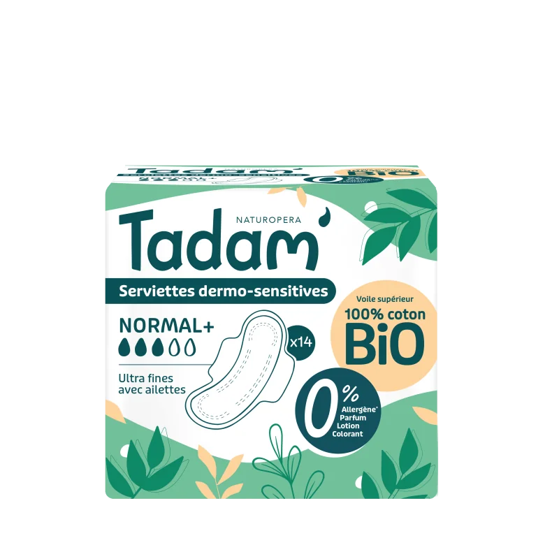 TADAM' SERVIETTES ULTRA FINES AVEC AILETTES NORMAL+ x14