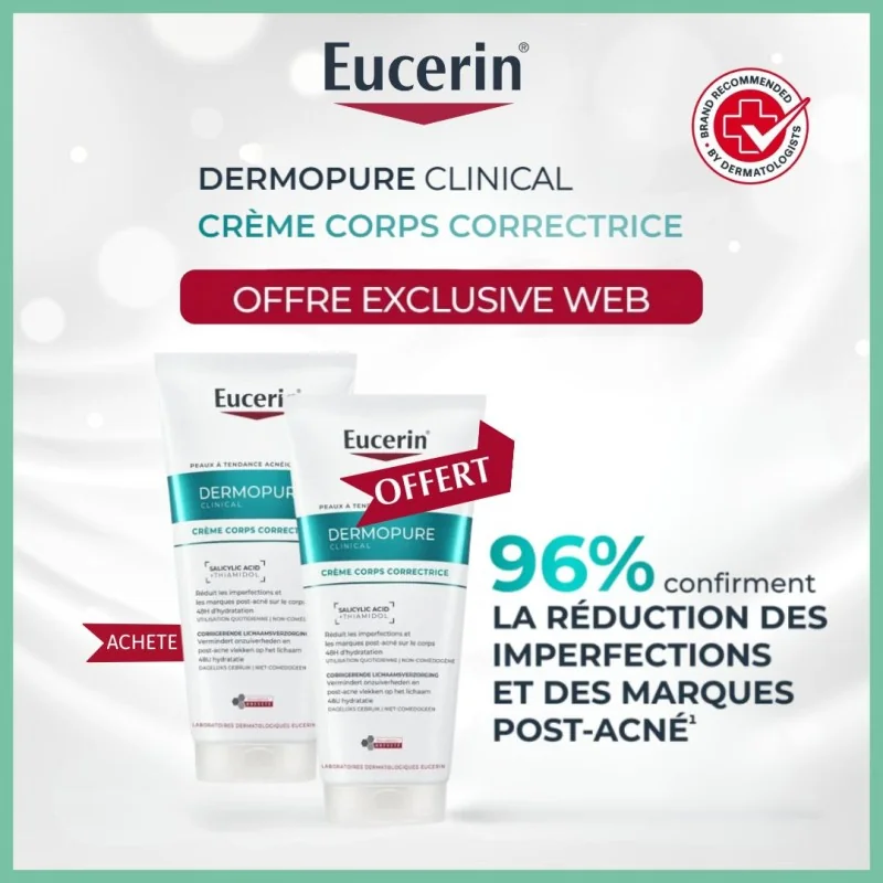 EUCERIN DERMOPURE crème corps triple action 200ml ACHETE + 1 OFFERT