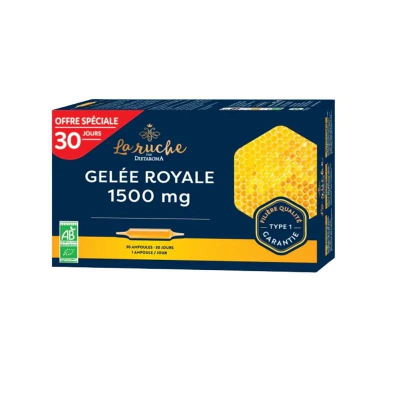 DIETAROMA GELÉE ROYALE BIO 1500MG - 30 AMPOULES DE 15ML