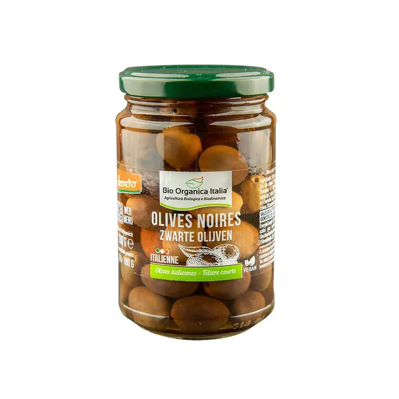 BIO ORGANICA OLIVES NOIRES ENTIÈRES AUX HERBES ET A L'HUILE D'EVO DEMETER 250G