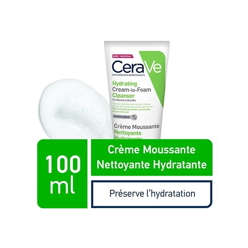 Cerave crème moussante Nettoyante Hydratante – 100 ml PNS