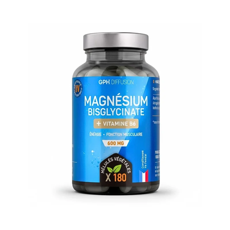 GPH MAGNESIUM BISGLYCINATE + VITAMINE B6 500 MG 180 GELULES