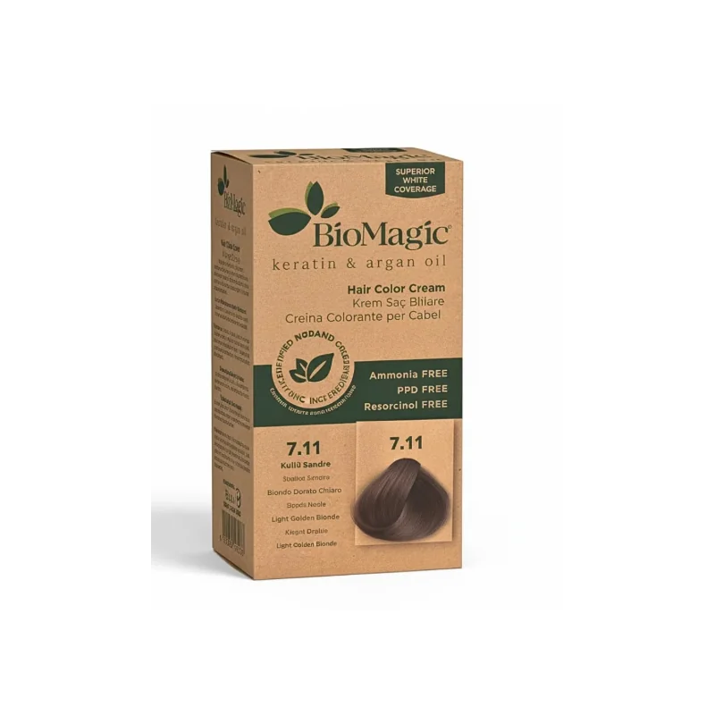 Biomagic Hair Color Cream Kit 7/11 Intense Ash Blonde