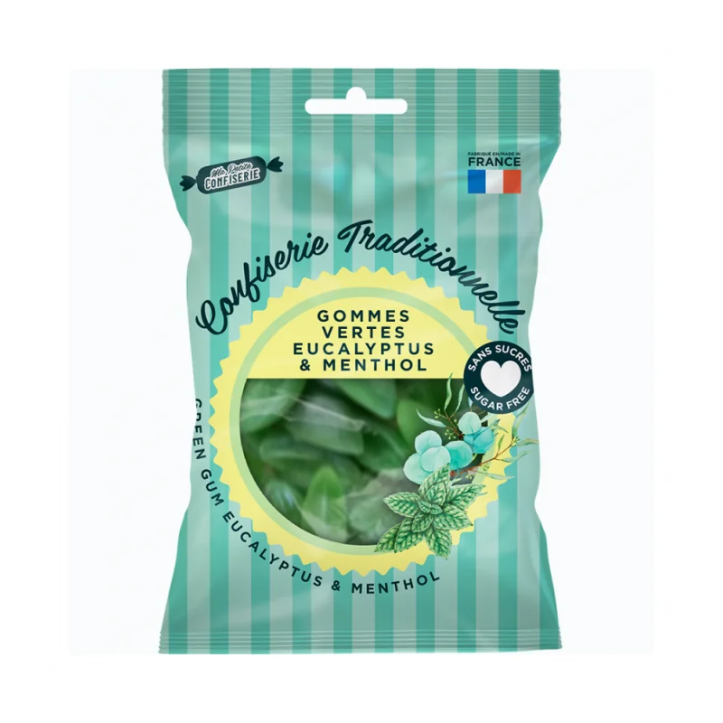 Ma petite confiserie Gommes Vertes Eucalyptus Mentol sans sucres 100g