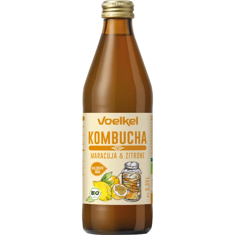VOELKEL KOMBUCHA FRUIT DE LA PASSION CITRON 33CL