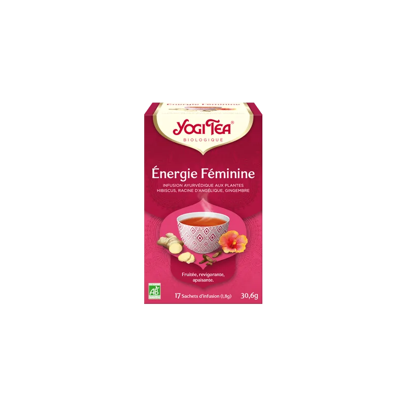 YOGI TEA Energie Féminine 17x 2g (Hibiscus, réglisse, menthe poivrée, feuilles de framboise, racine d'angélique)