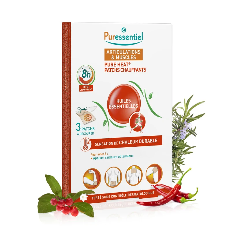Puressentiel Patchs chauffants articulations & muscles 14 HE - 3 patchs