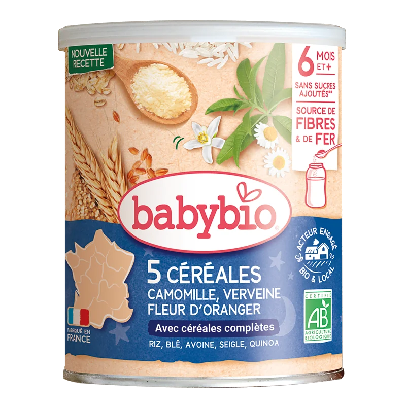 Babybio Céréales Verveine Fleur d’Oranger Camomille 220G
