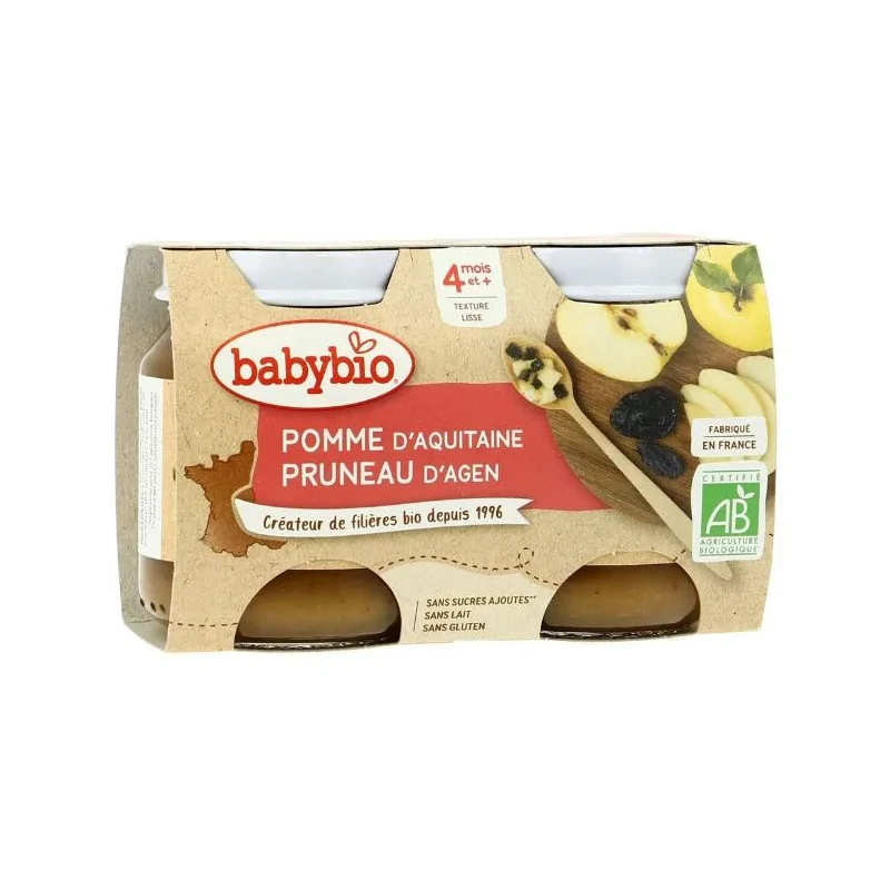 BABYBIO pot pomme pruneau 2x130g