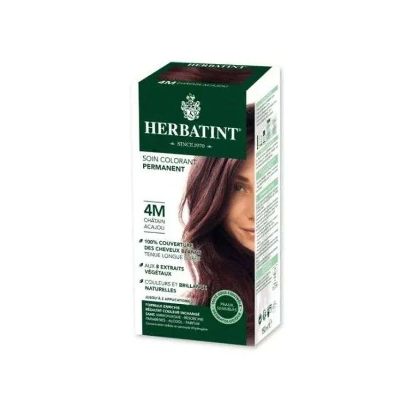 HERBATINT SOIN COLORANT PERMANENT 4M CHATAIN ACAJOU 150 ML