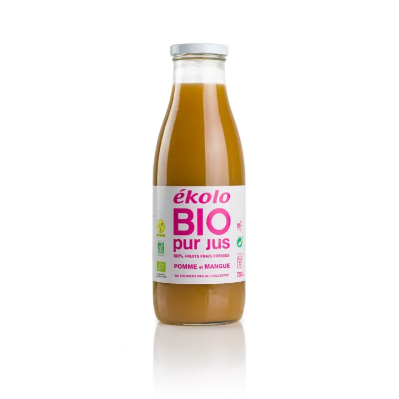 EKOLO BIO PUR JUS DE POMME ET MANGUE 750ML